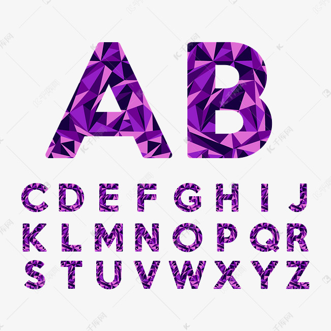 创意几何闪亮图形的26英文字母