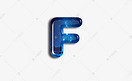 玻璃宝石质感字母F