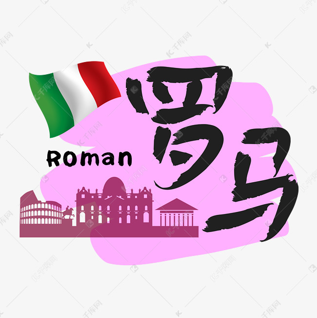 旅游热门城市—罗马矢量艺术字