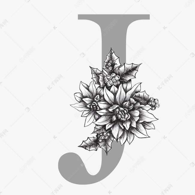 千库艺术文字频道为灰色轻奢大气字母j艺术字体提供免费下载的机会