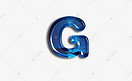 玻璃宝石质感字母G