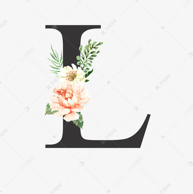 创意婚礼季字母l浪漫花朵