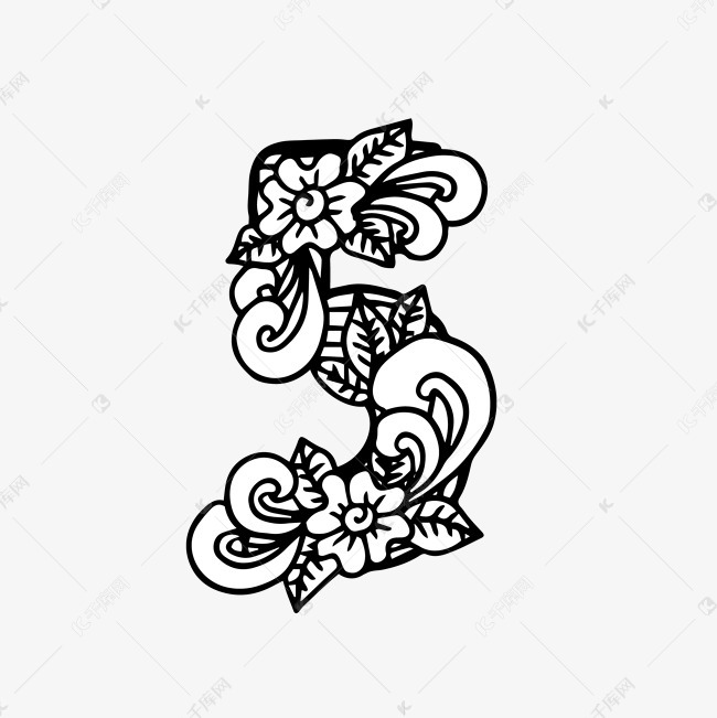 创意雕花奢华雕刻数字5