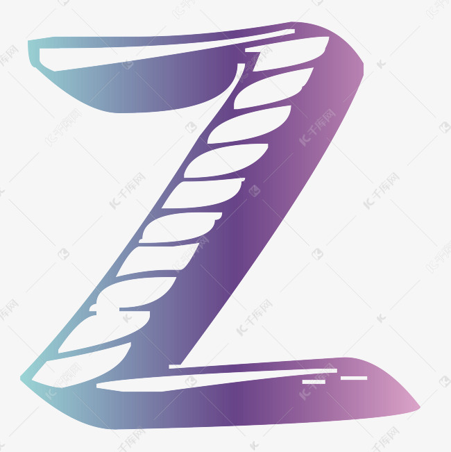 矢量光感渐变色大写字母z免抠字体千库原创艺术字设计图片-千库网