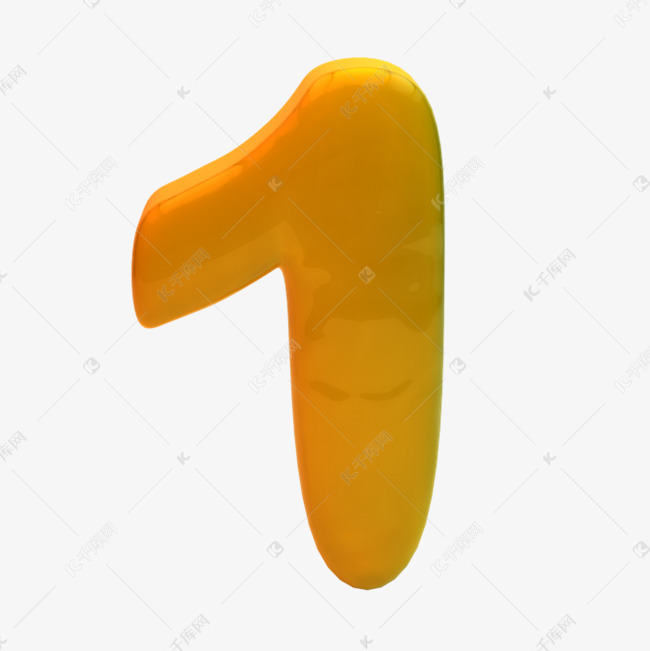 灰色光泽数字1字体设计