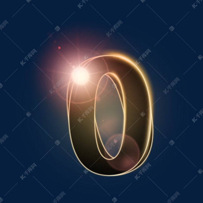 黑色光晕光效荧光数字0