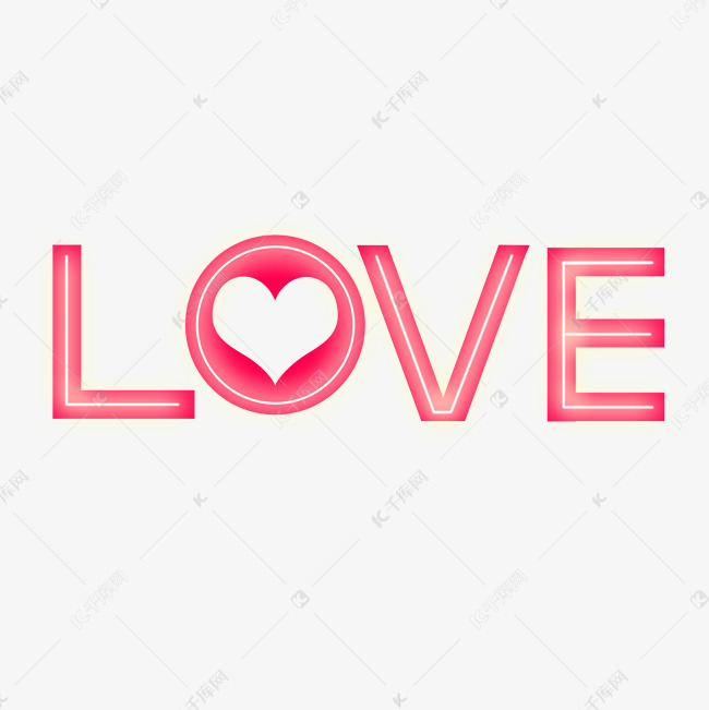 千库艺术文字频道为爱love创意卡通字母艺术字体提供免费下载的机会