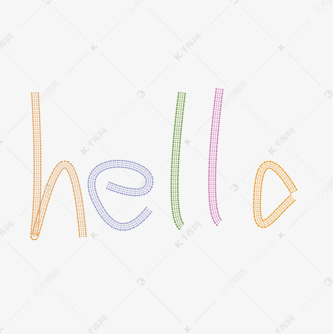 hello字母创意字体设计矢量图