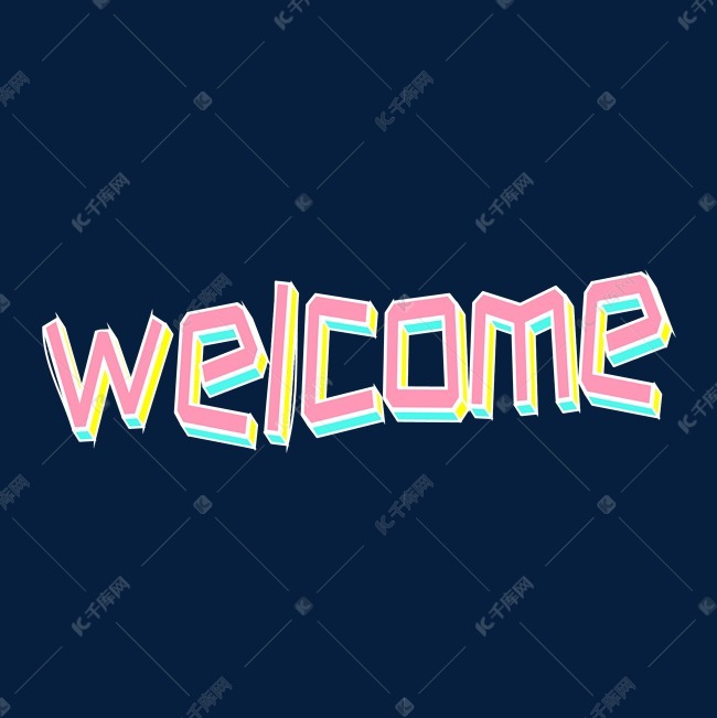 welcome英文png图片艺术字设计图片-千库网