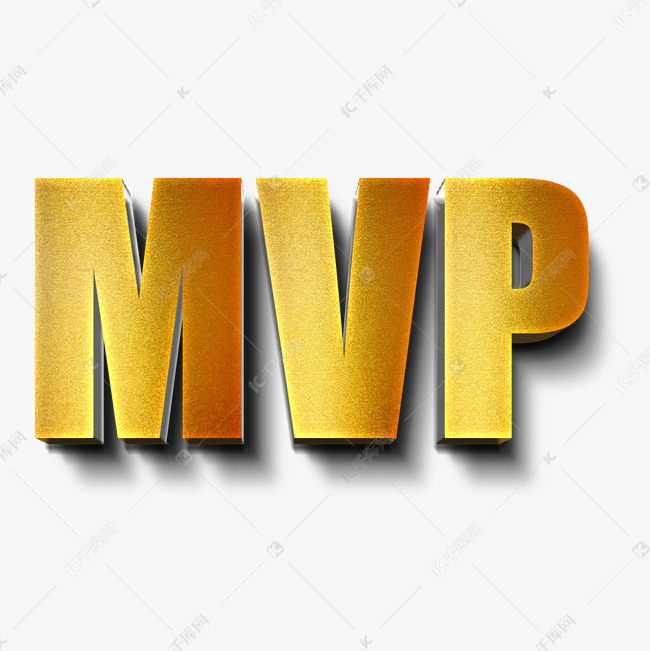 mvp金色立体字