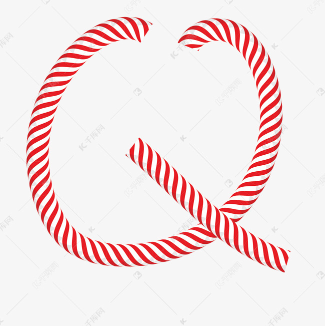 红色英文字母q字体设计