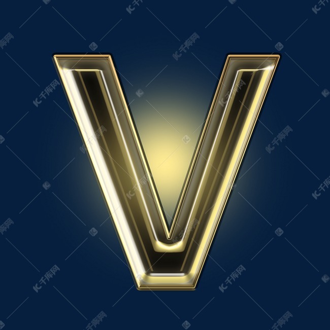 金色黑金光效psd字母v