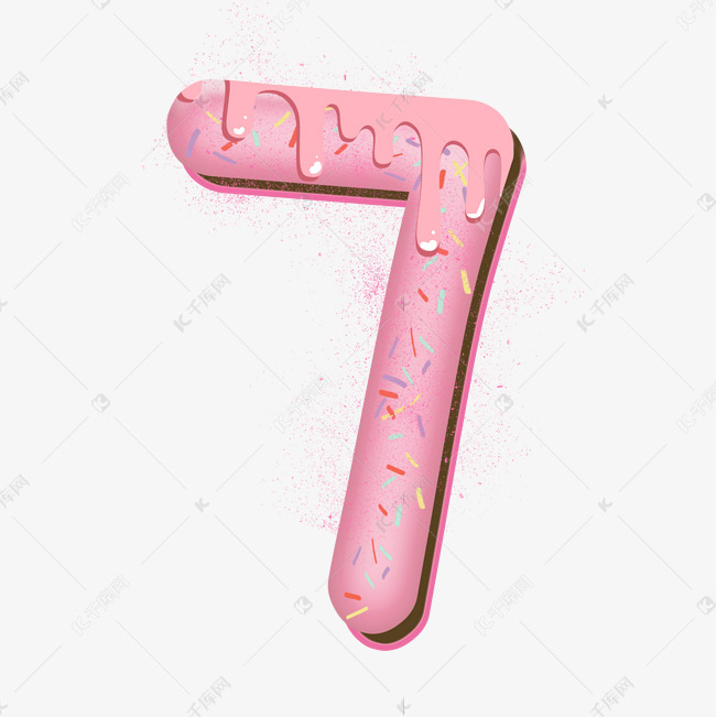 卡通夹心饼干数字7