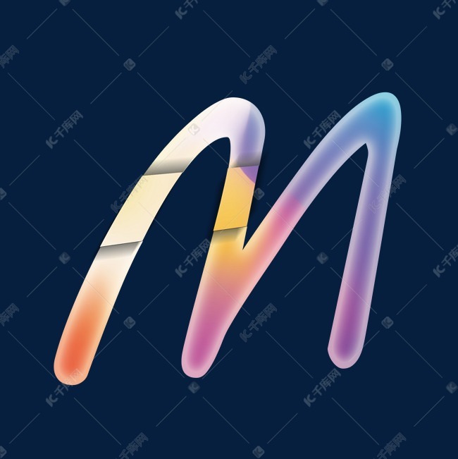 创意卡通渐变字母m
