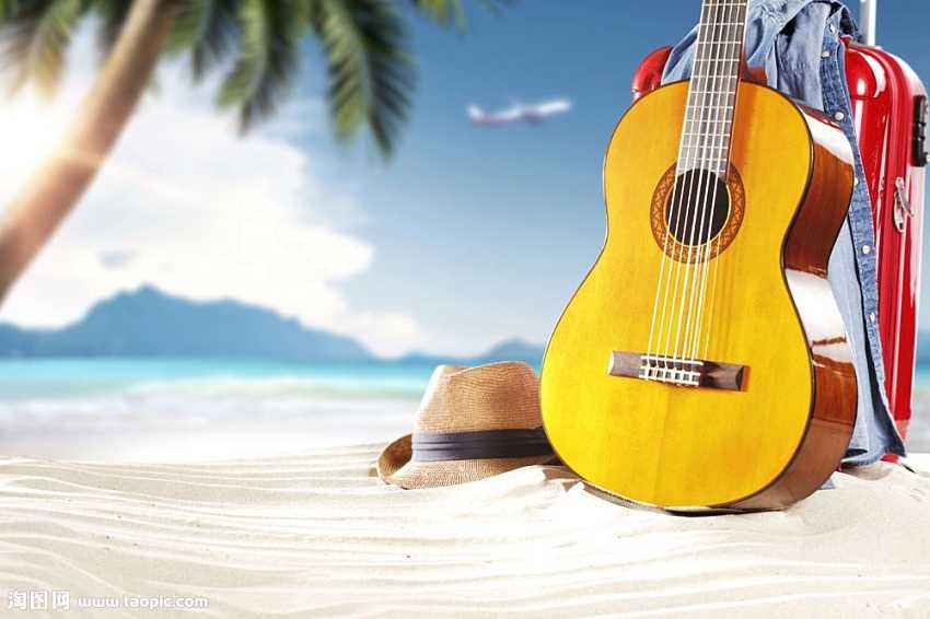 黄色的沙滩配乐音频素材_搭配阳光沙滩的吉他声音效