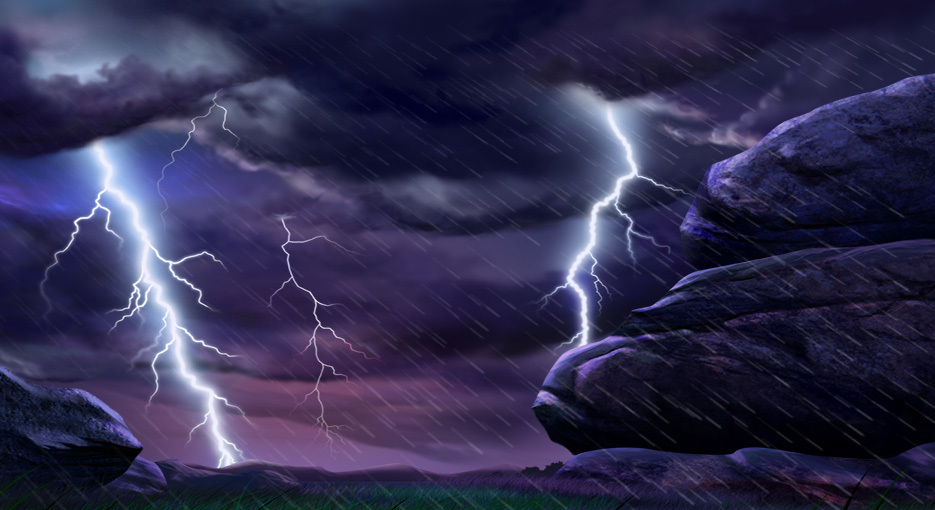 打雷闪电恶劣天气特效元素