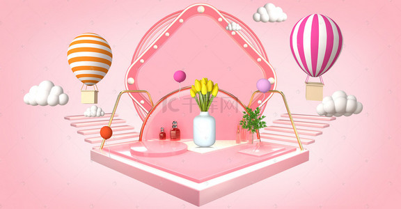 c4d金色盆栽背景图片-c4d金色盆栽背景素材图片-千库网