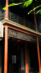 中式阳台摄影照片_明代古建筑摄影图