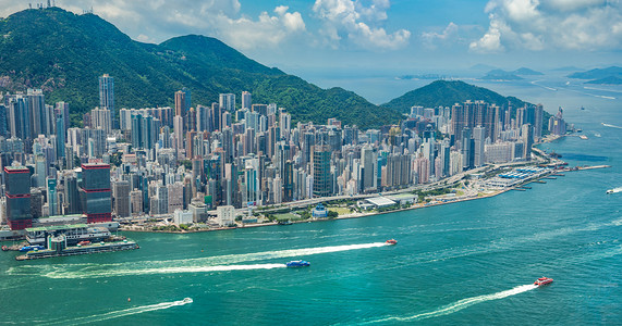香港回归25摄影照片_香港维多利亚港风光摄影图