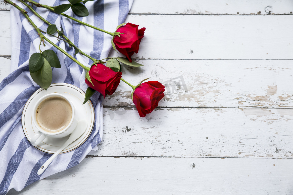 咖啡与玫瑰花摄影图片素材-编号26370286-图行天下