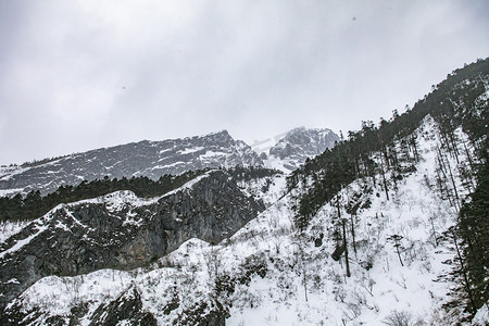 雪峰雪景自然风光摄影图