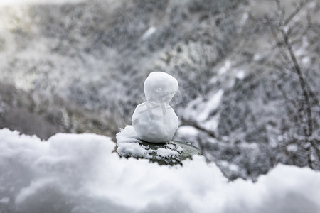 解放西藏摄影照片_一个小雪人摄影图