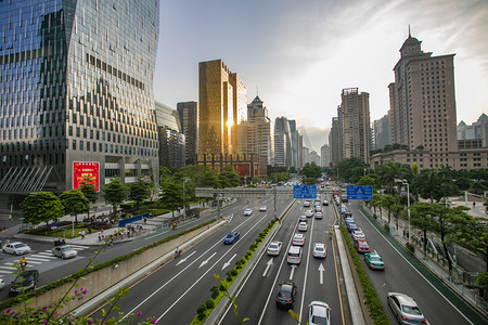 广州城市街道摄影图