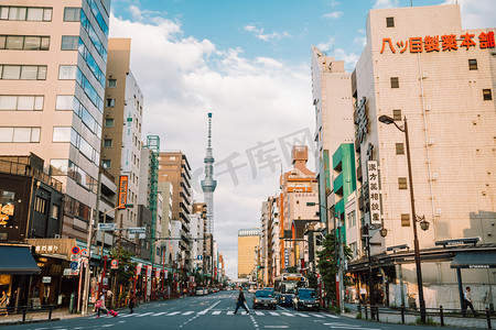 日本晴空塔摄影照片_日本东京的城市风光摄影图