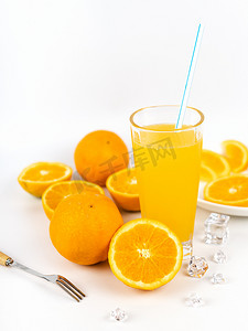 水果橙子橙汁摄影图