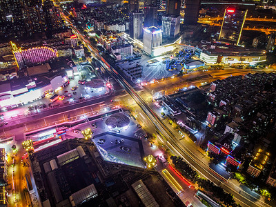 城市夜景大气十字路图摄影图