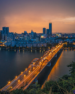 文惠桥夜景摄影图