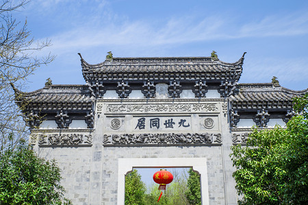 江南古镇寺庙建筑摄影图