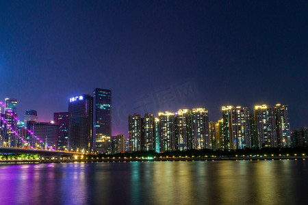 江景夜景摄影照片_广州珠江夜景摄影图