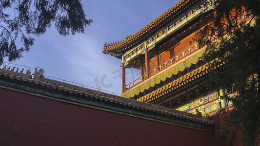 北京天安门故宫紫禁城城楼阳光摄影图