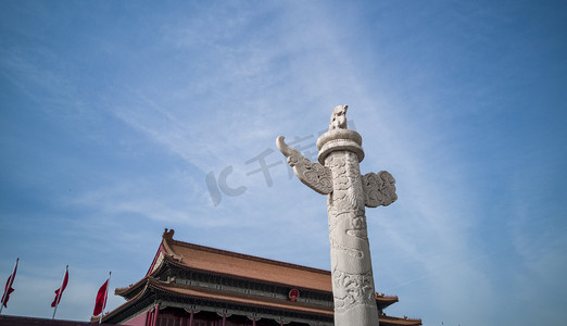 建党节pr摄影照片_天安门城楼华表高清图片摄影图