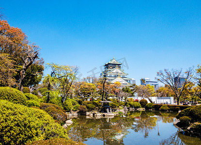千库原创卡摄影照片_日本园林风景和古典建筑摄影图