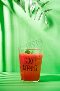 西瓜汁摄影图