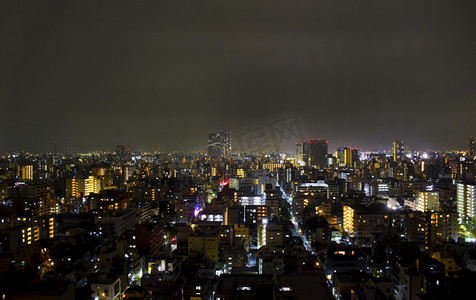 城市夜景繁华摄影照片_日本城市夜景俯瞰图摄影图