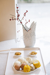 餐盘美食美食摄影照片_中式早餐美食摄影图