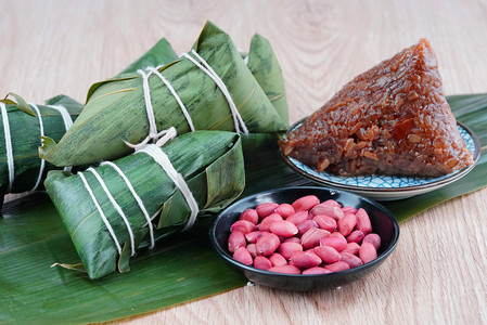 端午节肉粽子食品摄影图