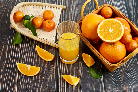 夏日饮料水果摄影照片_水果橙子摄影图