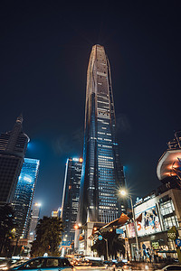 城市摄影照片_深圳平安大厦夜景摄影图