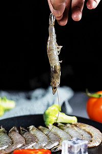 白虾美食摄影图