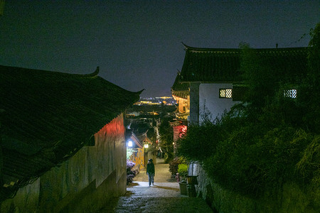 古城夜景城市夜景摄影图