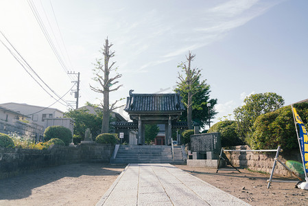 日本神社建筑阳光摄影图