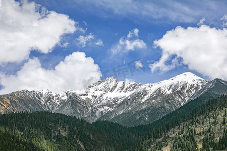 西藏山峰山峦风景摄影图