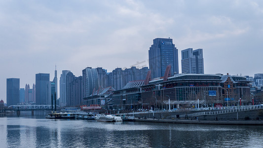 天津海河风景线摄影图