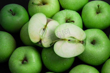 青苹果水果摄影图