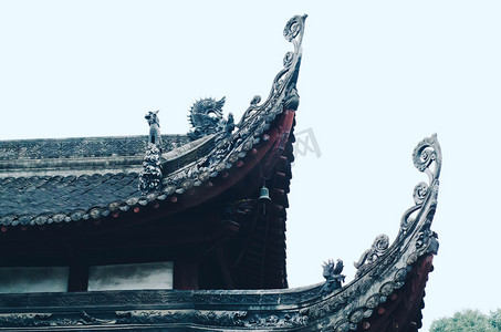中式建筑建筑摄影照片_古式建筑摄影图