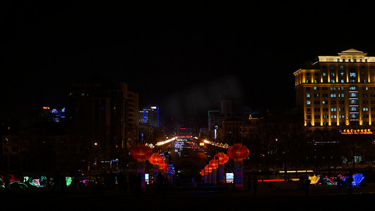 城市夜景系列之新春灯笼摄影图